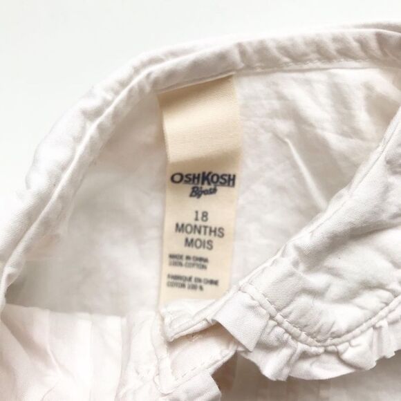 Oshkosh Ivory peterpan collar diaper shirt EUC 18m - Picture 3 of 4